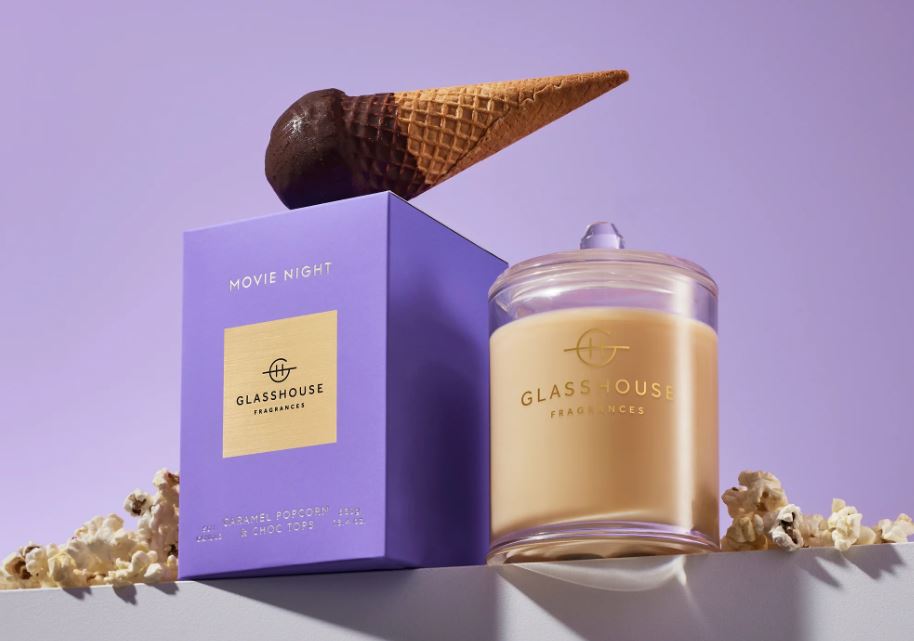 GLASSHOUSE 380 GRAM MOVIE NIGHT SUGAR COATED CANDLE