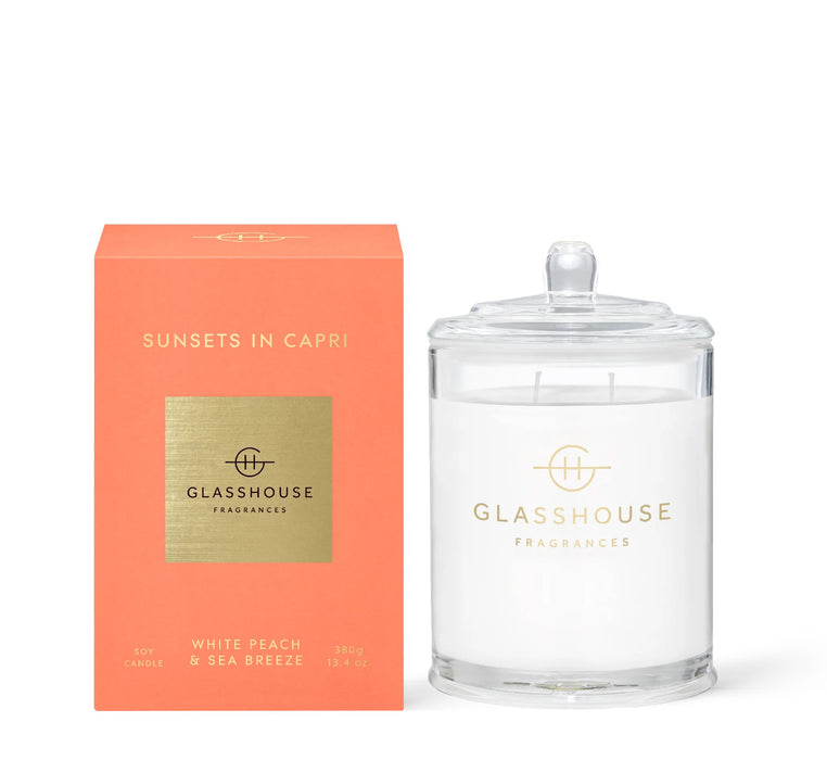 SUNSETS IN CAPRI CANDLE 380G | GLASSHOUSE
