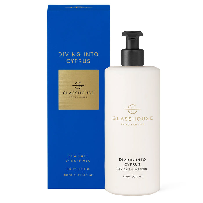 DIVING INTO CYPRUS BODY LOTION 400ML | GLASSHOUSE