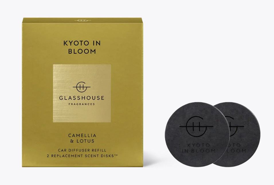 KYOTO IN BLOOM REPLACEMENT CAR DIFFUSER 2 DISCS | GLASSHOUSE